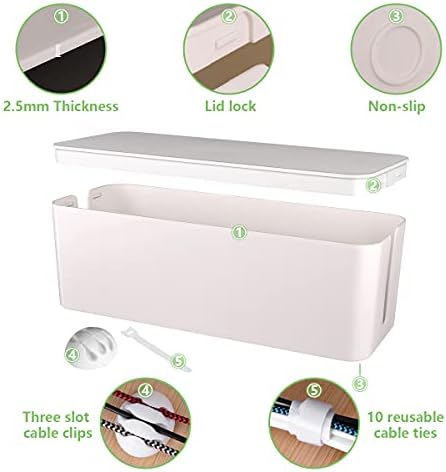 Cable Management Box, Large Cord Organizer Box to Hide Power Strip