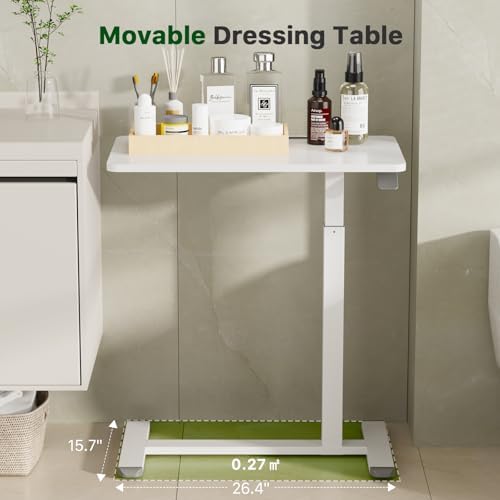 Gibbon Mounts 28” Rolling Mobile Standing Desk, Bedside Table with Wheels