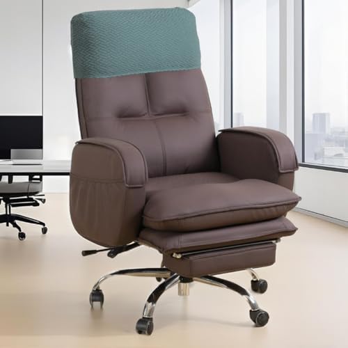 Stretch Office Chair Headrest Cover Jacquard Headrest Slipcover for Office Chairs Non Slip Head Rest Chair Furniture Protector for High Back Computer Chairs Set of 2 Tea Green