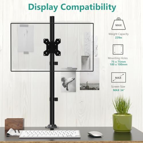 WALI Tall Monitor Arm Mount for Desk for 13-34 inch Screens, 22 lbs per Arm
