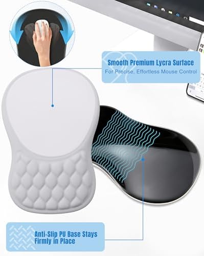 Ergonomic Mouse Pad with Sloped Memory Foam Wrist Rest