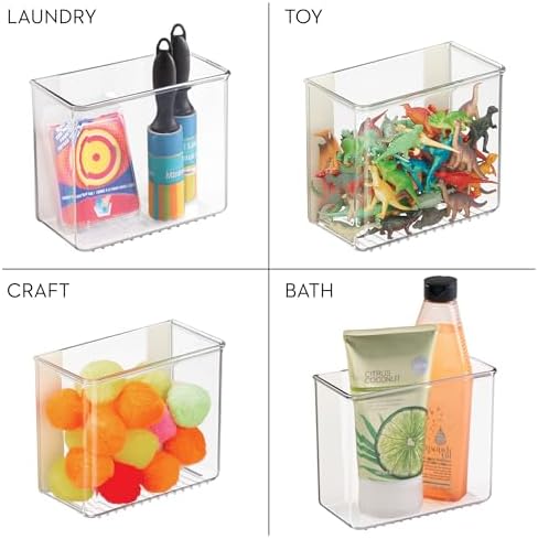 iDesign Adhesive Organizer Bin, Set of 4, Clear