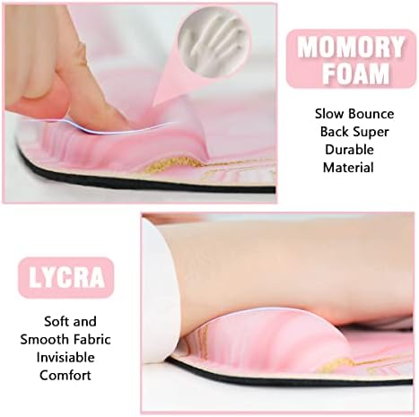 Memory Foam Ergonomic Keyboard Wrist Rest Pad and Mouse Wrist Rest Support Mouse Pad Set for Office Gaming Easy Typing-Pink Fluid