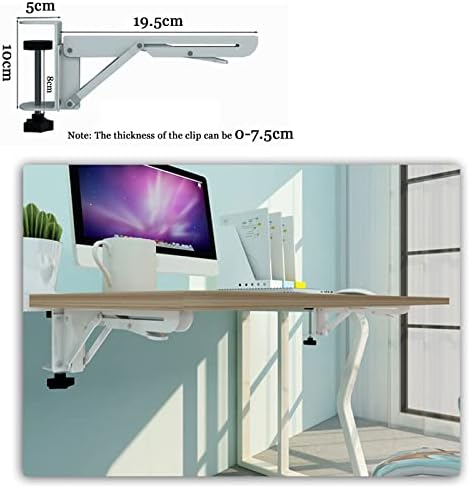 V3VOGUE 90° Foldable Desk Extender Armrest Shelf, Extended Desktop and Space Saver, Clamp-On Keyboard Drawer Tray, with K-Bracket, Ergonomic Computer Elbow Arm Support Relieve Fatigue