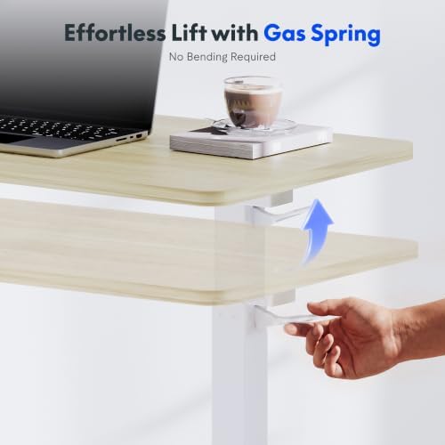 FLEXISPOT H7 28" Pneumatic Height-Adjustable Overbed Table with Wheels