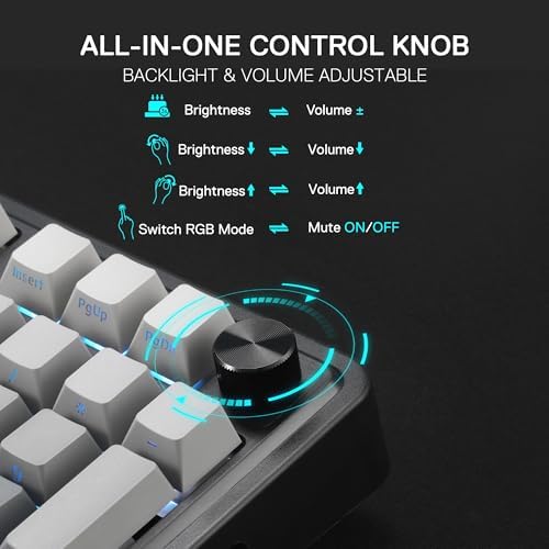 Redragon K686 PRO Wireless RGB Gasket Gaming Mechanical Keyboard, Easy Knob