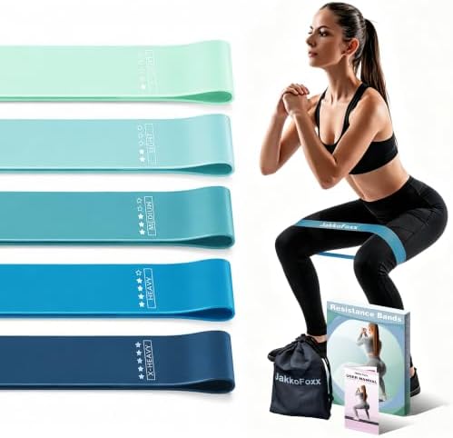 Resistance Loop Exercise Bands, Resistance Bands Exercise Bands for Home Fitness, Stretching, Strength Training, Physical Therapy,Elastic Workout Bands for Women Men Kids, Set of 5
