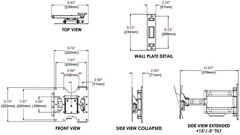 Peerless-AV Paramount Articulating Wall Mount for 22” to 43” Displays, Non-Security