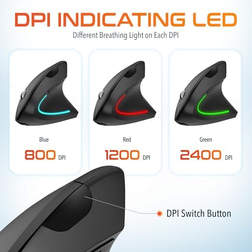 Delton Ergonomic Vertical Rechargeable Wireless Mouse
