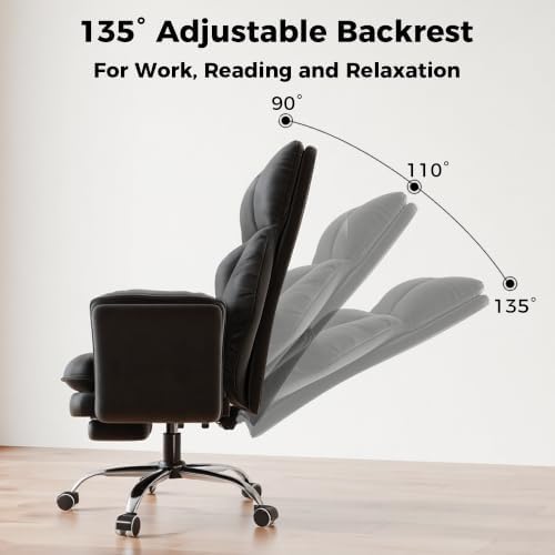 Big and Tall Office Chair, Flip Armrests for Pets & Cross Legged Sitting