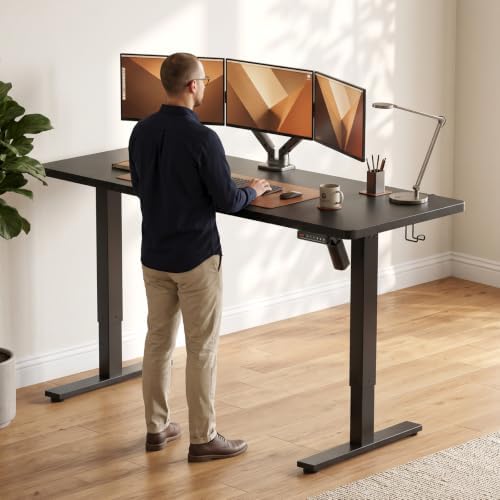 SIAGO Electric Standing Desk Adjustable - 48 x 24 Inch Sit Stand up Desk with Cable Management - 3 Memory Preset Adjustable Height Table