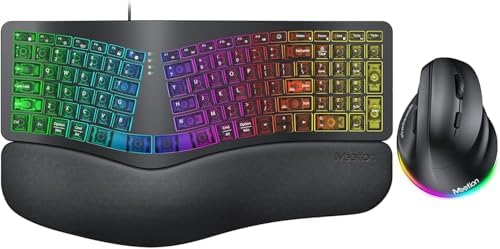 MEETION Ergonomic Keyboard with Ergonomic Vertical Mouse