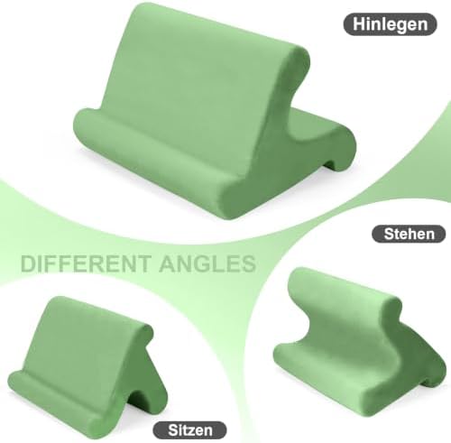 Universal Multi-Angle Tablet Stand Holder-Soft Pad Stand with black phone holder for Lap,Knee,Sofa and Bed,Compatible with iPad Pro 9.7,10.5,12.9 Air Mini 4 3,Kindle,Galaxy Tab,E-Reader (Green)