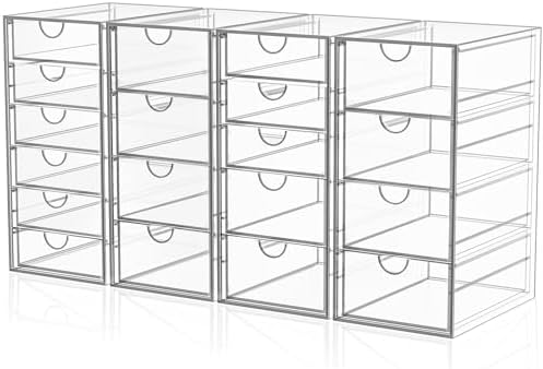Acrylic Makeup Organizer with 19 Drawers,Storage Drawer Organizer
