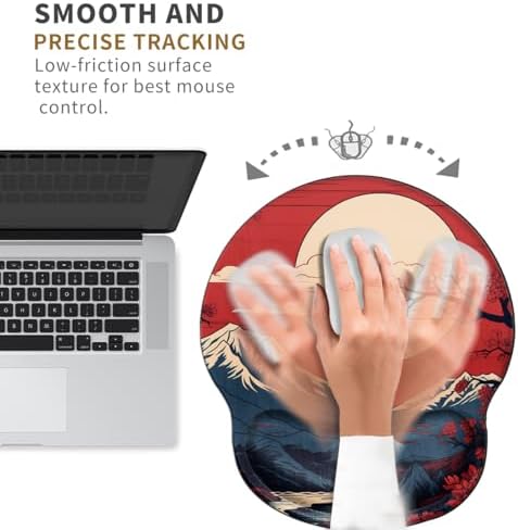 Mountain Mouse Pad with Wrist Support Setting Sun Mousepad Wrist Rest Gel Mouse Mat Sunset Cushion Mouse Pads for Computer Office Work Women Men Kids