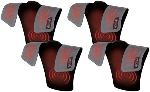 Homedics Vibration Heated Shoulder Massager Wrap, Comfort Pro Elite, Soft Fabric, Tension Relief, 2 Speeds & Styles, Long, NMS-450H (Pack of 4)