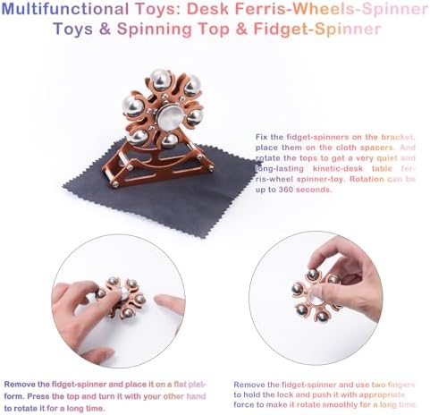 Desk-Fidget-Toys for Ferris-Wheels-Spinner: Metal Kinetic-Spinner 4mins, Cool-Gadgets for Kid Children Teen Adult EDC-Toy, ADHD Tools Cool-Stuff Stress Relief for Office Home School Christmas