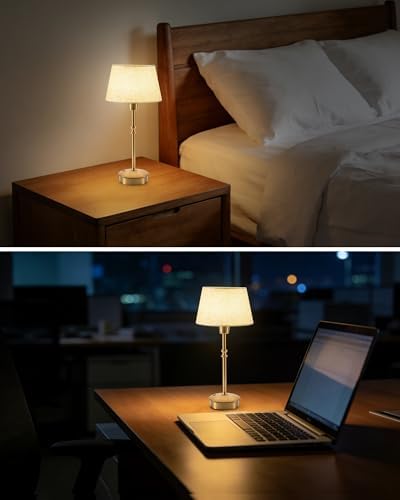 2 Pack Small Cordless Table Lamp, Rechargeable Touch Lamp