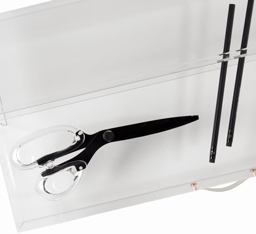 russell+hazel Acrylic Monitor Stand with Storage Drawer, Clear