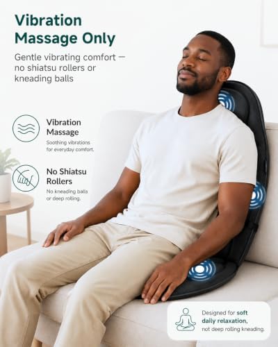Snailax Back Massager with Heat, Memory Foam Chair Massage Pad
