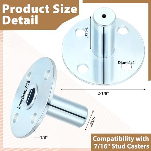 Moxweyeni 4pcs Caster Socket Broad Brimmed Hat Socket for 7/16" Caster Stem