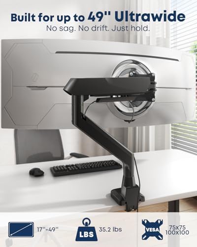 Ultrawide Monitor Arm fits 17-49 Inch Heavy Duty Flat/Curved Monitor