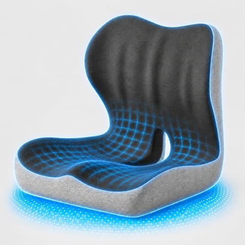 Ergonomic Memory Foam Seat Cushion with Back Support, Office Chair Cushion