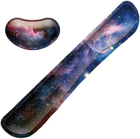 Keyboard Wrist Rest Mouse Wrist Support Set, Memory Foam Wrist Rest Pad for Computer Laptop Keyboard Mouse, Ergonomic Wrist Cushion Support for Typing Pain Relief, Gaming Home Office, Starry Sky