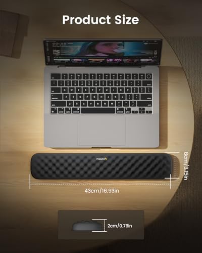 ProtoArc KP50 Ergonomic Wrist Rest for Keyboard with Lycra Surface, Black