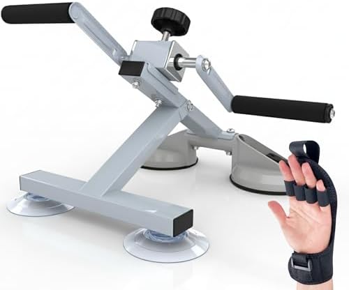 Arm Bike for Physical Therapy Table Top Hand Cycle Pedal Exerciser for Seniors Upper Body with 4 Suction Cups Includes Pack of 2 Comfortable Gloves for Safe Rehabilitation