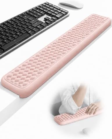 Vaydeer Ergonomic Full-Length L-Shaped Elbow Rest Pad, Desk Edge Pad, Pink