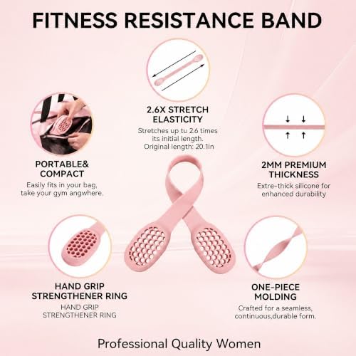 Resistance Band for Women, Silicone Shoulder Opener Back Stretcher,Stretch Bands for Exercise, Pull Exerciser for Posture Correction, Hand Grip Strengthener for Home Gym Office Travel