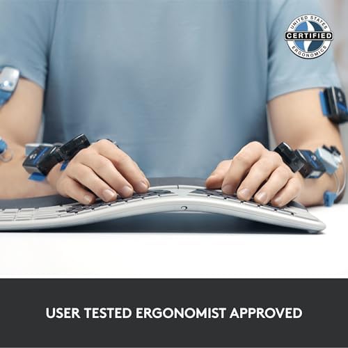 Logitech Ergo K860 Wireless Ergonomic Keyboard with Wrist Rest and MX Vertical Wireless Mouse