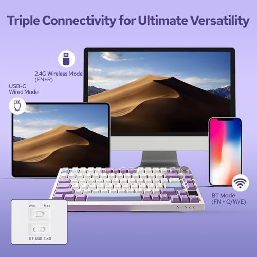 EPOMAKER Ajazz AK820 Pro Wireless Mechanical Keyboard with TFT Display&Knob