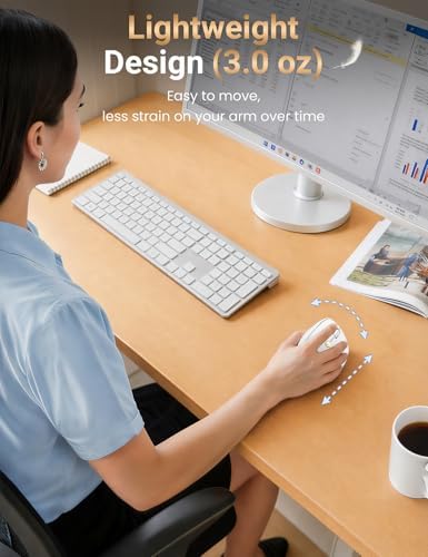 Ergonomic Vertical Wireless Mouse, 57°, Small/Medium Hands, White
