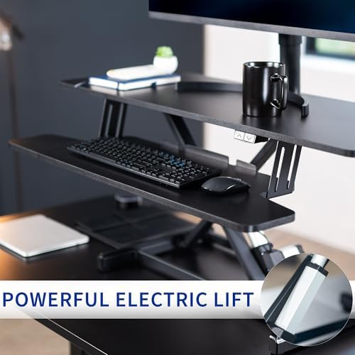 VIVO Black 42 inch Electric Desk Converter, DESK-VE42B