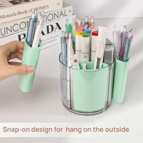 360° Rotating Pen Holder for Desk Adjustable Pencil Organizer, Green