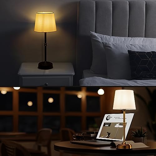 O'Bright Seraph Cordless Rechargeable LED Table Lamp, Antique Brass