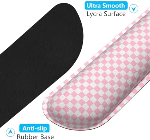 Dapesuom Enlarge Keyboard Wrist Rest, Memory Foam Wrist Cushion for Support, Cute Typing Pain Relief Keyboard Mouse Pad Rests Set with Non-Slip Base for Gaming Laptop Office Computer, Blush Pink