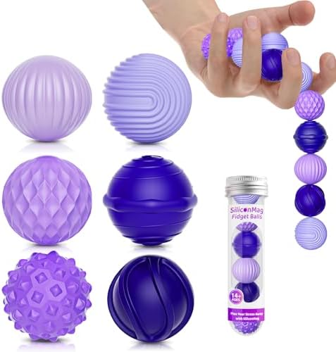Magnetic Fidget Balls, 6 Pack Silicone Sensory Toys for Adults & Teens