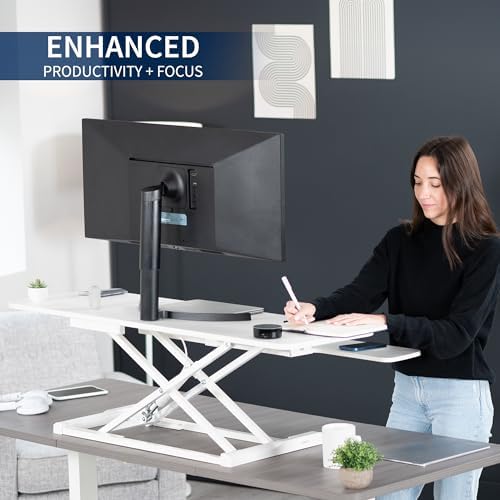 VIVO White 48 in Standing Desk Converter, DESK-V048KW