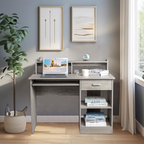 Karl home Computer Desk Study Writing Desk, Grey