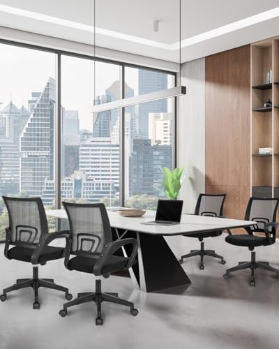 NEO CHAIR Office Computer Ergonomic Mid-Back Mesh Desk Chair, Dark Black