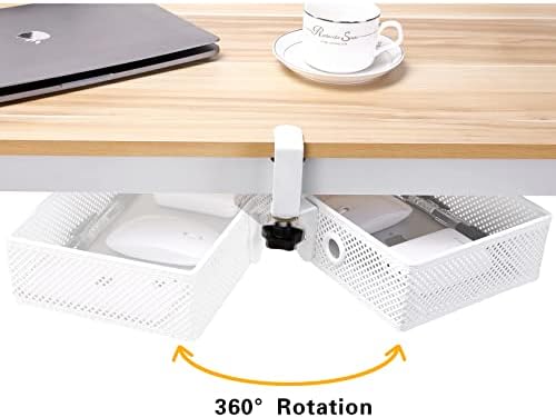Under Desk Drawer, Clamp on Desk Organizer Hanging Desk Storage Under Table