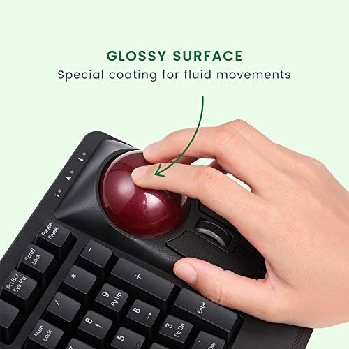 Perixx Peripro-304 Trackball, 2.17 Inch Large Replacement Ball for Periboard and Kensington Mouse, Glossy Red, 18033
