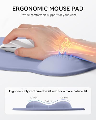 Mouse Pad with Wrist Rest for Desktop Large Ergonomic Mouse Mat(Purple)