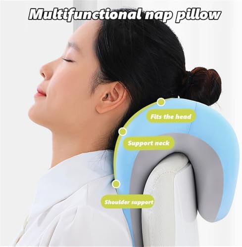 chislim Neck Support for Office Chair,Memory Foam Desk Pillow for Napping,Washable Cover,Fits Most Office Chair (Black)