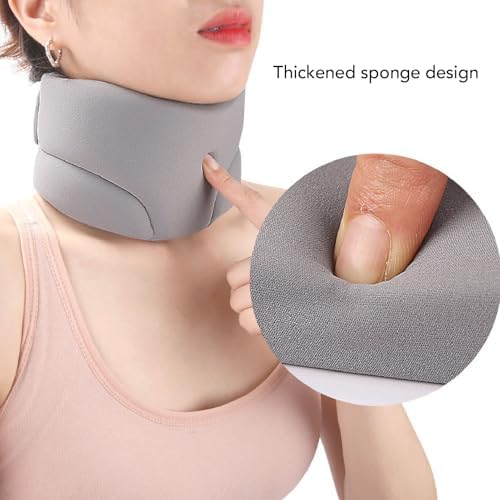 Neck Brace for Neck Pain and Support, Soft Neck Support Brace for Sleeping, Adjustable Cervical Collar Keep Vertebrae Stable and Aligned, Relief of Cervical Spine Pressure (Gray)
