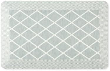 MARTHA STEWART Miles Modern Diamond Anti-Fatigue Air-Infused Kitchen Mat, Mint Green, 19.6"x32"