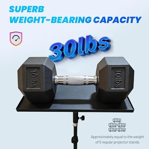 Projector Stand Tripod, Adjustable Height 26 to 51.5 Inch Laptop Tripod Stand, Heavy Duty Projector Holder, Portable Outdoor Projector Stand for Outdoor Movies, Home and Office